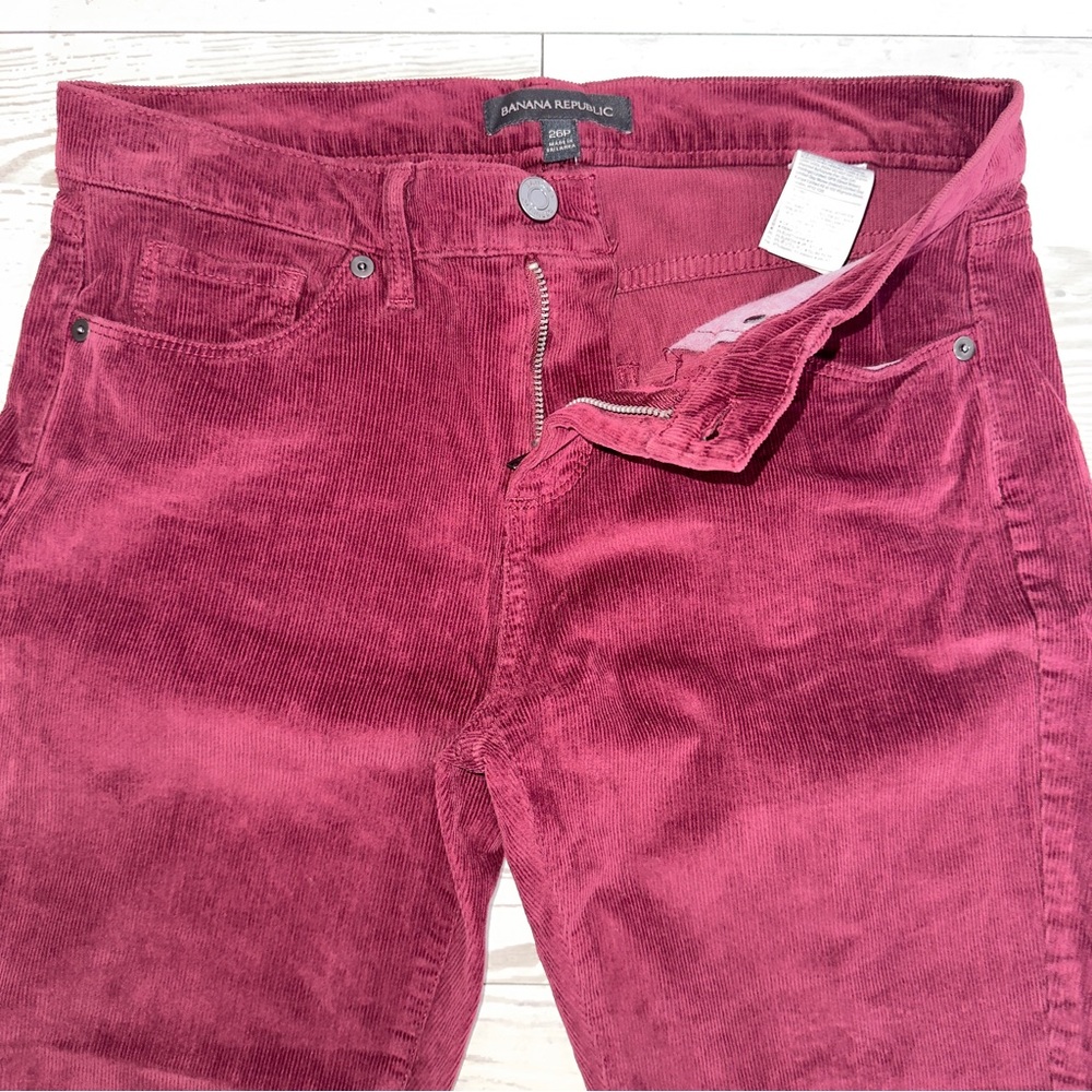 Banana Republic Burgundy Corduroy Skinny Pants Women’s 26P Petite - Picture 8 of 12